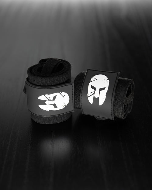 24" Wrist Wraps - White on Black